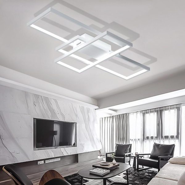 Display Of Rectangles Abstract LED Flush Mount Ceiling Lights for Bedroom - Image 7