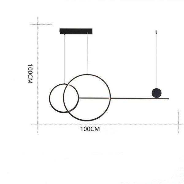 Large Small Circle With Linear Pendant Lighting Modern LED Kitchen Lighting - Image 7