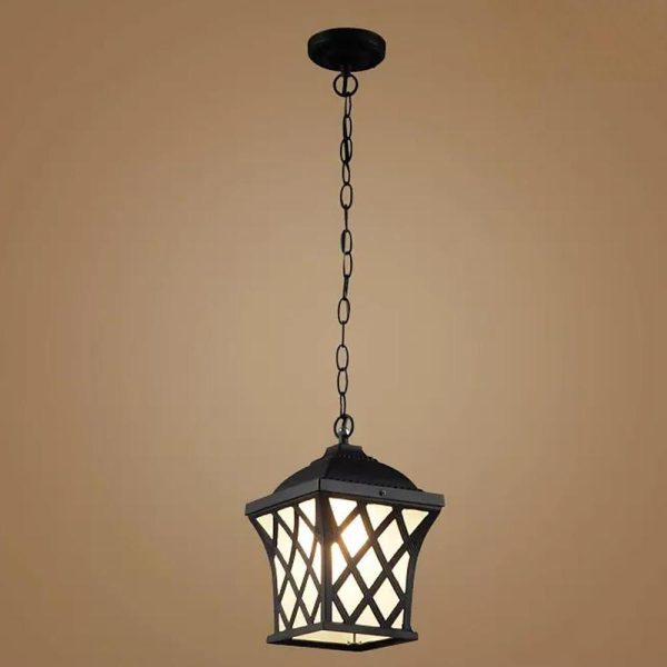 Classic Electroplated Metal Glass Lantern Traditional Pendant Lighting - Image 5