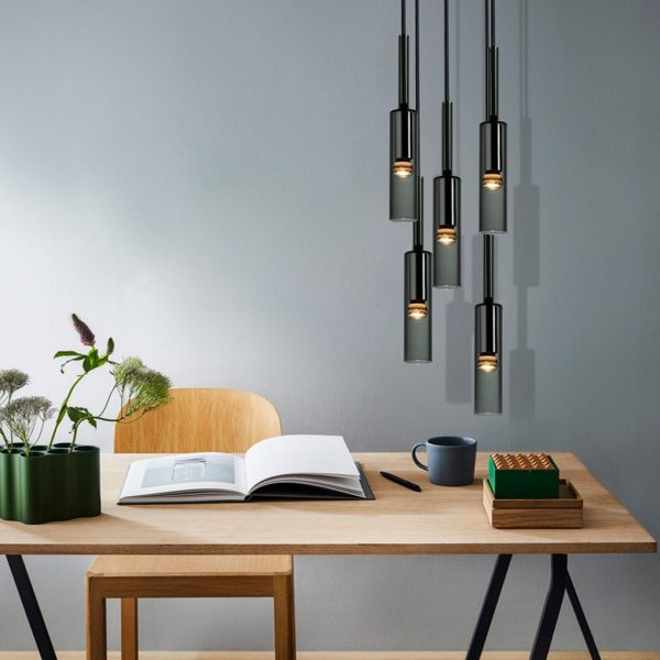 Minimalist Unique Linear Glass Chandelier for Living Room Background Wall Dining Room - Image 2