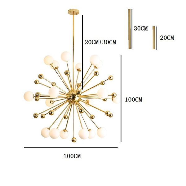 Nordic Globe Sputnik Chandelier Modern Gold Living Room Chandelier 18 Bulbs - Image 5