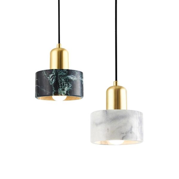 Cylindrical Electroplated Metal Resin LED Modern Pendant Lighting - Image 7