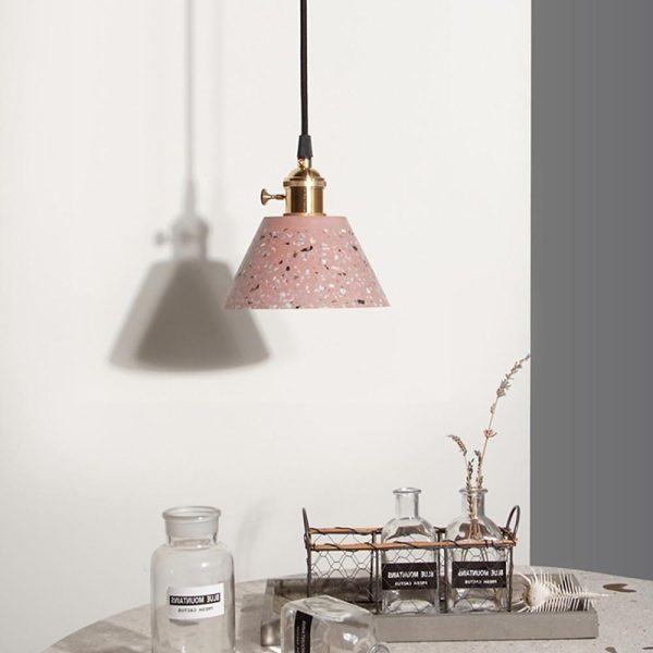 Cone Shaped Design Ceramic Pendant Light Modern Metal LED Ceiling Light - Image 3