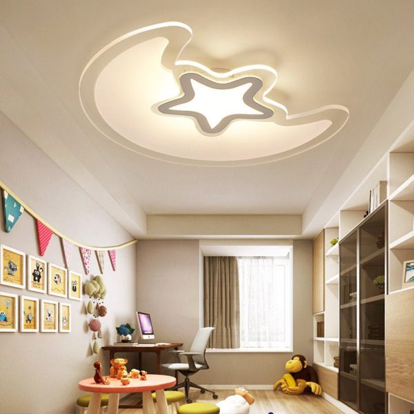 Modern Creative Special-shaped Trichromatic Dimming Moon Star Ceiling Light - Image 4