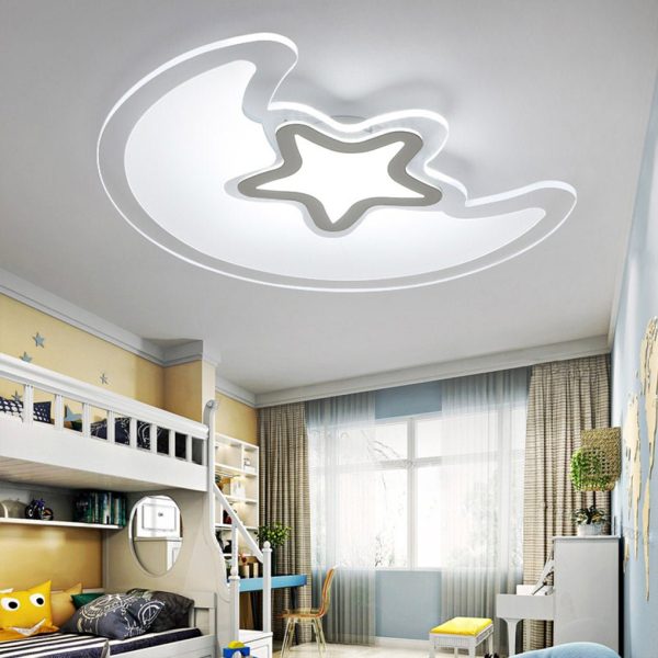 Modern Creative Special-shaped Trichromatic Dimming Moon Star Ceiling Light - Image 5
