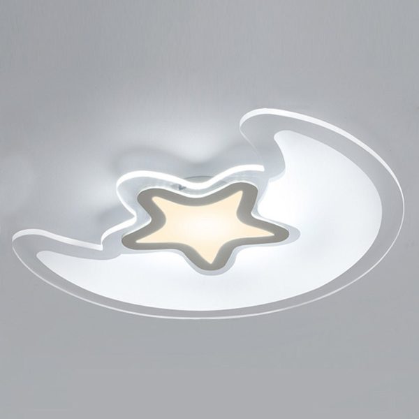 Modern Creative Special-shaped Trichromatic Dimming Moon Star Ceiling Light - Image 6