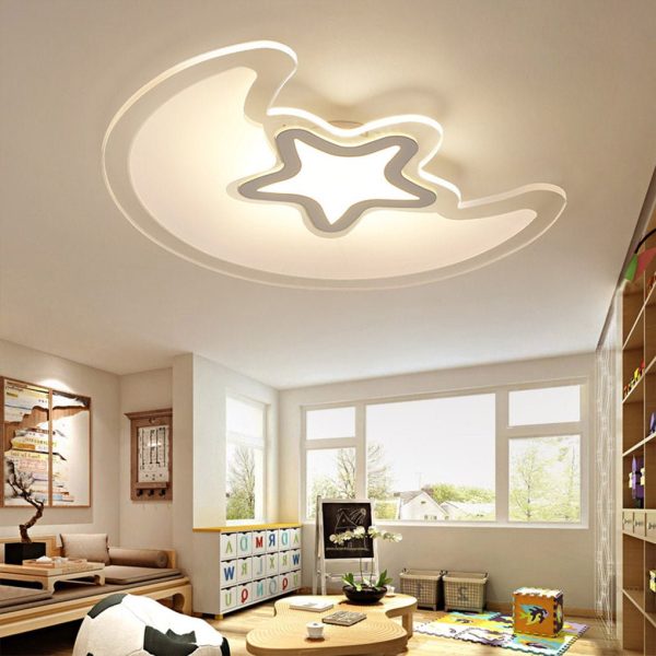 Modern Creative Special-shaped Trichromatic Dimming Moon Star Ceiling Light - Image 3