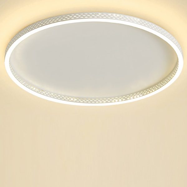 Modern Round Dimmable Flush Mount Lights LED Ceiling Light with Hollow Edge - Image 5