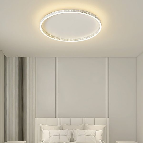 Modern Round Dimmable Flush Mount Lights LED Ceiling Light with Hollow Edge - Image 4
