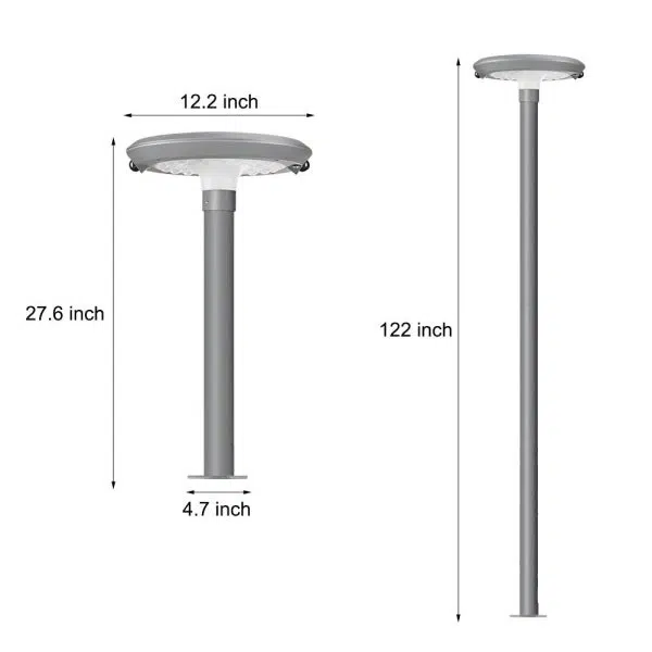 Modern Round Dual Motion Sensor LED Solar Garden Post Lights - Image 6