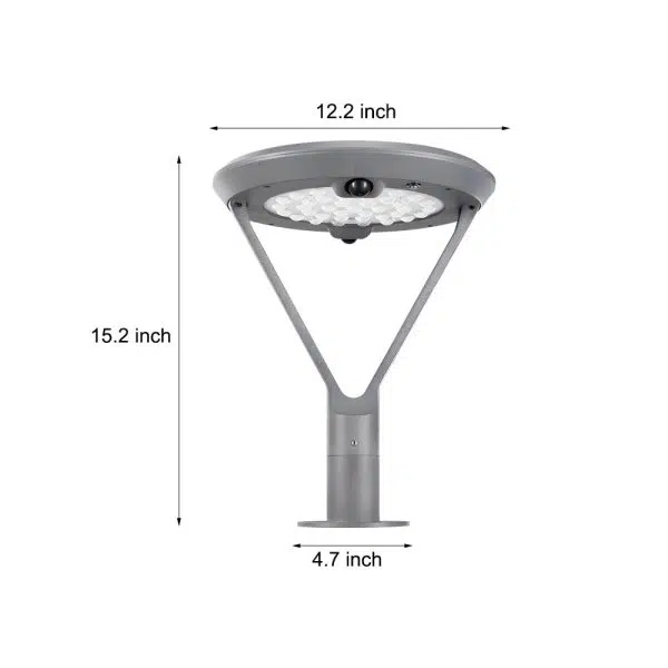 Modern Round Dual Motion Sensor LED Solar Post Lights - Outdoor Pillar Lamp - Image 7