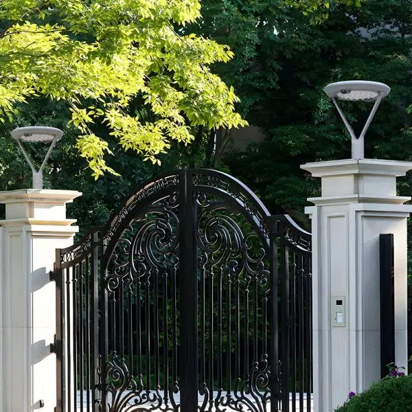 Modern Round Dual Motion Sensor LED Solar Post Lights - Outdoor Pillar Lamp - Image 3