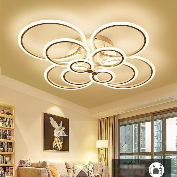 Circles Aluminum Acrylic Cluster Style Design Flush Mount Lighting LED Living Room Bedroom Ceiling Lights - Image 4