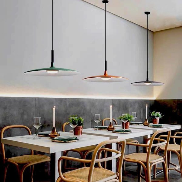 Flat Circular LED Nordic Pendant Lighting Hanging Ceiling Lights - Image 6