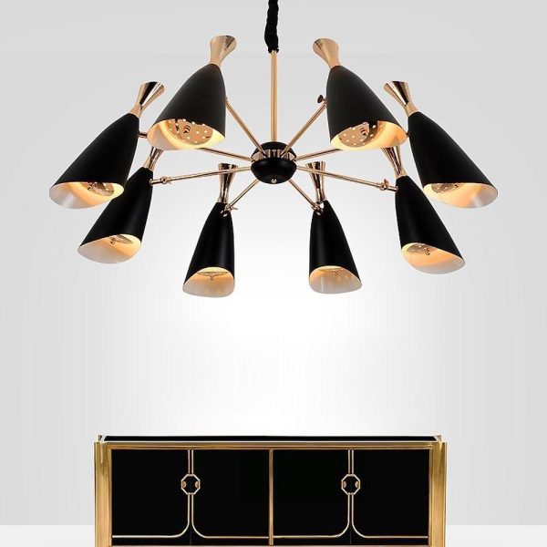 8-light LED Electroplated Metal Nordic Chandeliers Ceiling Lights Fixture - Image 2