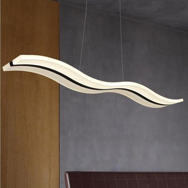 Wavy Acrylic Dimmable LED Modern Pendant Lighting Chandeliers Hanging Lamp - Image 2