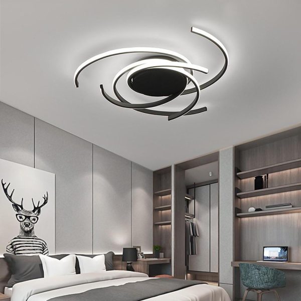 30 Inch Swirls Circle Abstract LED Flush Mount Ceiling Light for Living Room - Image 3