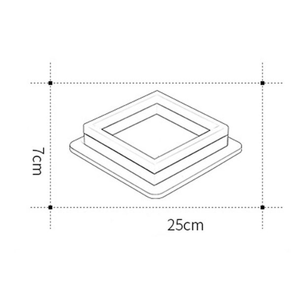 Metal Acrylic Square Design Flush Mount Lighting Modern LED Ceiling Light - Image 6