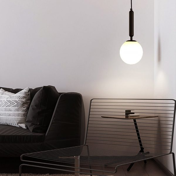 Nordic Minimalist Water Pattern Glass LED Pendant Light for Bedroom Bedside Bar - Image 4