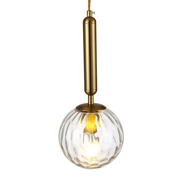 Nordic Minimalist Water Pattern Glass LED Pendant Light for Bedroom Bedside Bar - Image 10