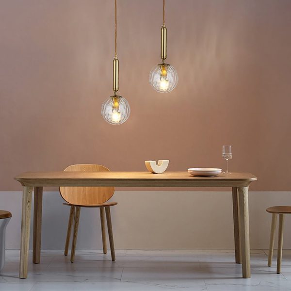 Nordic Minimalist Water Pattern Glass LED Pendant Light for Bedroom Bedside Bar - Image 5