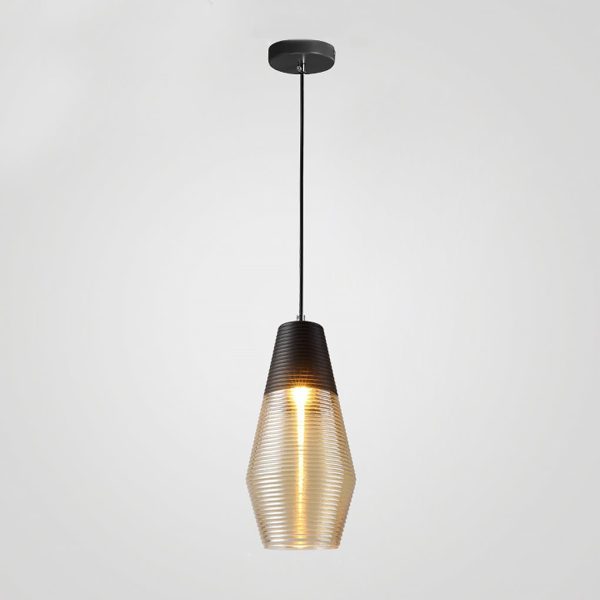 Nordic Modern Minimalist Spiral Pattern Glass Chandelier for Cafe Bedside Bar - Image 11