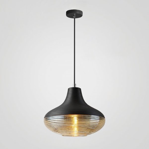 Nordic Modern Minimalist Spiral Pattern Glass Chandelier for Cafe Bedside Bar - Image 12