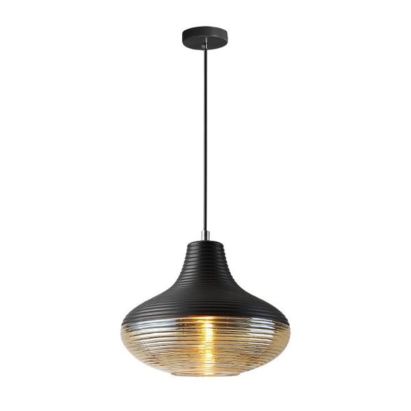 Nordic Modern Minimalist Spiral Pattern Glass Chandelier for Cafe Bedside Bar - Image 15
