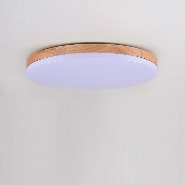 Circular Minimalist Flush Mount Dining Room Light Bamboo Acrylic LED Ceiling Lights - Image 9
