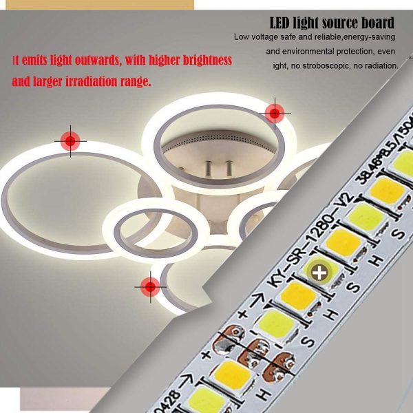 Circles Aluminum Acrylic Cluster Style Design Flush Mount Lighting LED Living Room Bedroom Ceiling Lights - Image 5