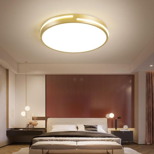 Minimalist Round Dimmable LED Gold Modern Flush Mount Ceiling Light - Image 4
