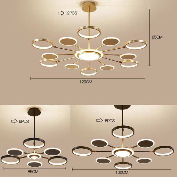 Multi Circle Design Pendant Lighting Acrylic Aluminum Alloy LED Kitchen Lighting Dining Room Lighting Ceiling Light - Image 11