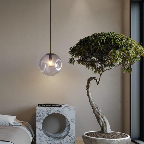 Industrial Globe Pendant Light Nordic Metal Glass LED Ceiling Light - Image 5