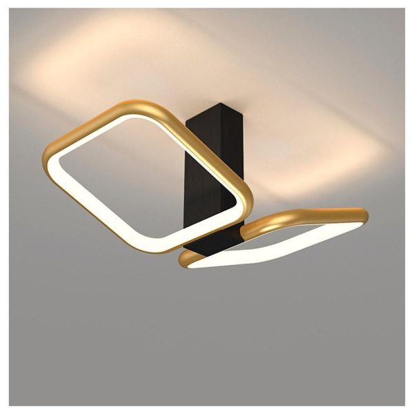 Squares Reflective Gold Flush Mount Light LED Ceiling Light - Image 9