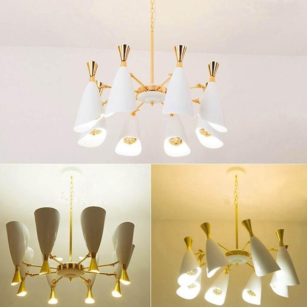 8-light LED Electroplated Metal Nordic Chandeliers Ceiling Lights Fixture - Image 6