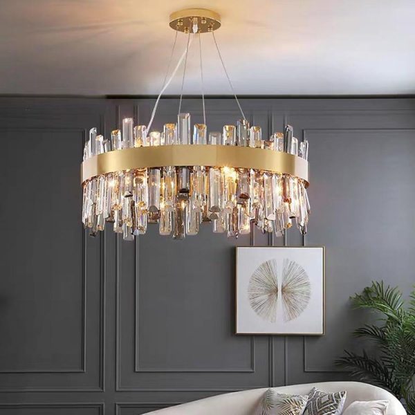 8 Light Modern Crystal Chandelier Industrial Brass Chandelier - Image 4