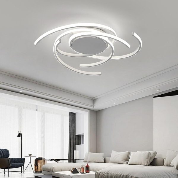 30 Inch Swirls Circle Abstract LED Flush Mount Ceiling Light for Living Room - Image 4
