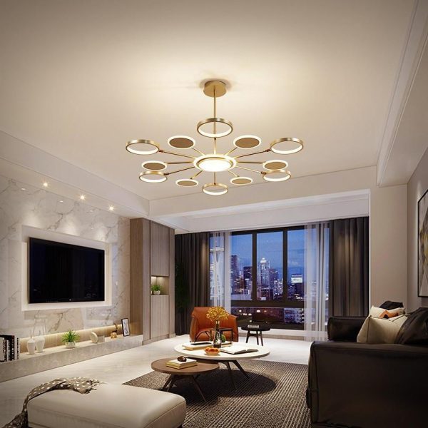 Multi Circle Design Pendant Lighting Acrylic Aluminum Alloy LED Kitchen Lighting Dining Room Lighting Ceiling Light - Image 6