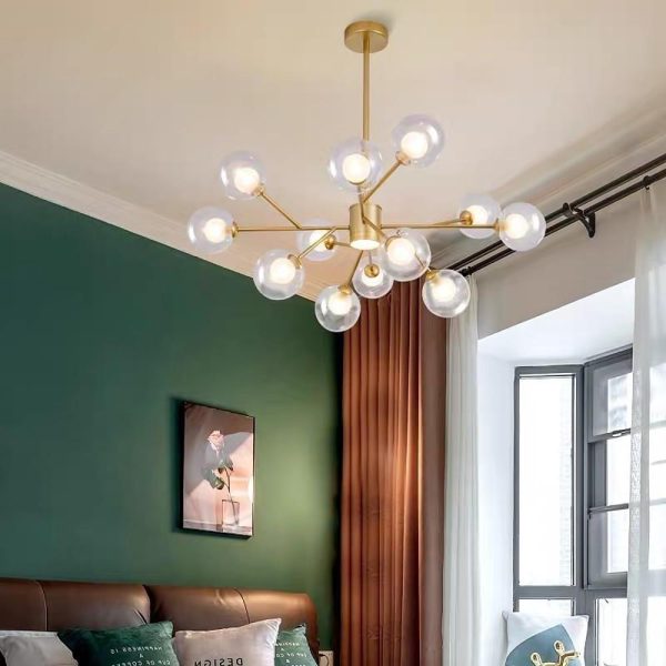 9 Lights Glass LED Modern Chandeliers Ceiling Lights Pendant Light - Image 7