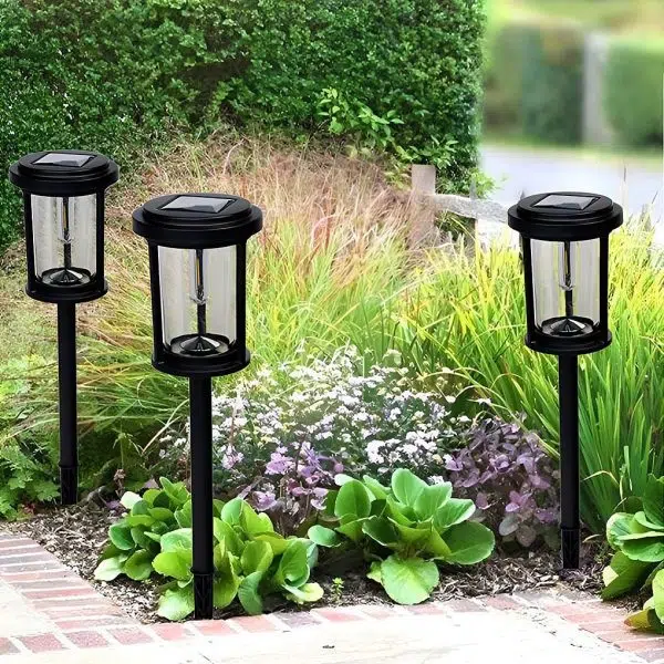 High Efficiency Solar LED Post Lights Modern Automatic Outdoor Pathway Lighting - Image 2