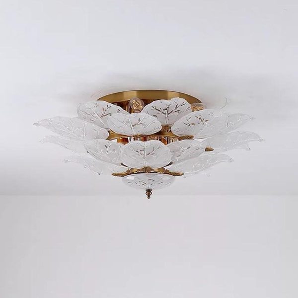Leaves Flush Mount Ceiling Light Metal Glass Unusual LED Light - Image 5