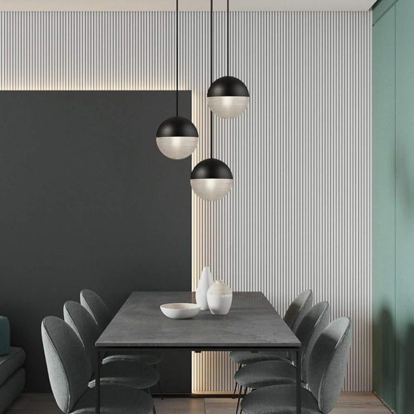 Round Ball Electroplated Glass Metal LED Nordic Pendant Lighting Island Light - Image 2