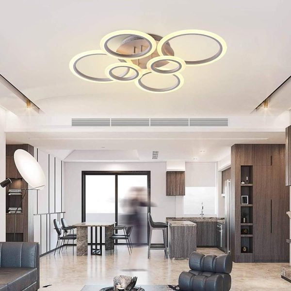 Circles Aluminum Acrylic Cluster Style Design Flush Mount Lighting LED Living Room Bedroom Ceiling Lights - Image 7