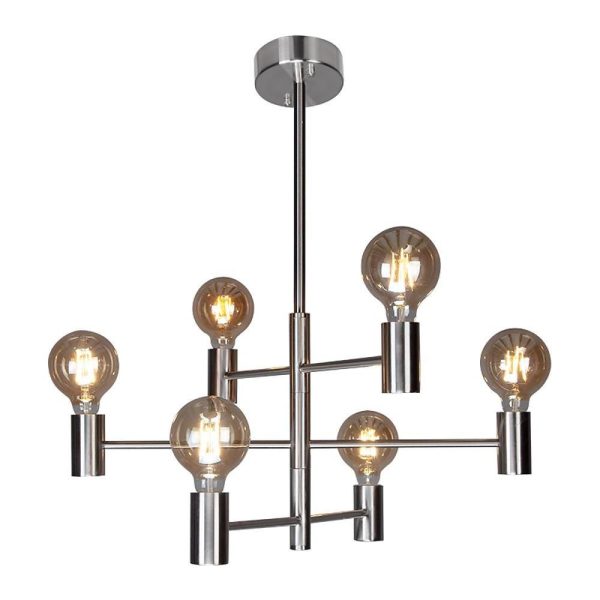 Nordic Style Black Sputnik Chandelier Industrial Mini Chandelier 6 Bulbs - Image 4