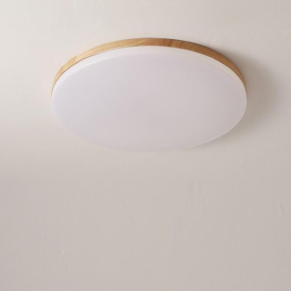 Circular Minimalist Flush Mount Dining Room Light Bamboo Acrylic LED Ceiling Lights - Image 8
