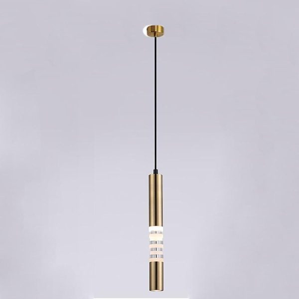 Cylindrical Linear Metal Acrylic Industrial Foyer Pendant Light Ceiling Light - Image 4