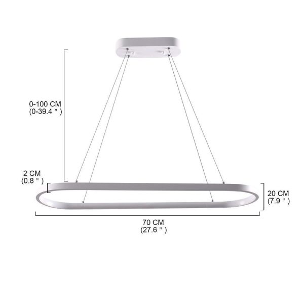 Rectangular Curves Dining Room Chandeliers Metal Modernist Pendant Lighting - Image 10
