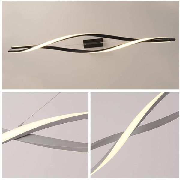 Interwoven Waves LED Modern Pendant Lighting Hanging Lamp Island Lights - Image 10