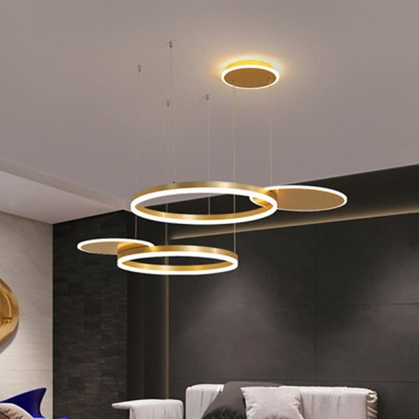 Nordic Circular LED Ceiling Chandelier with with Streamlined Light Distribution - Image 3