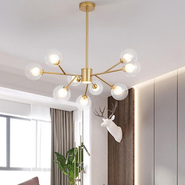 9 Lights Glass LED Modern Chandeliers Ceiling Lights Pendant Light - Image 2
